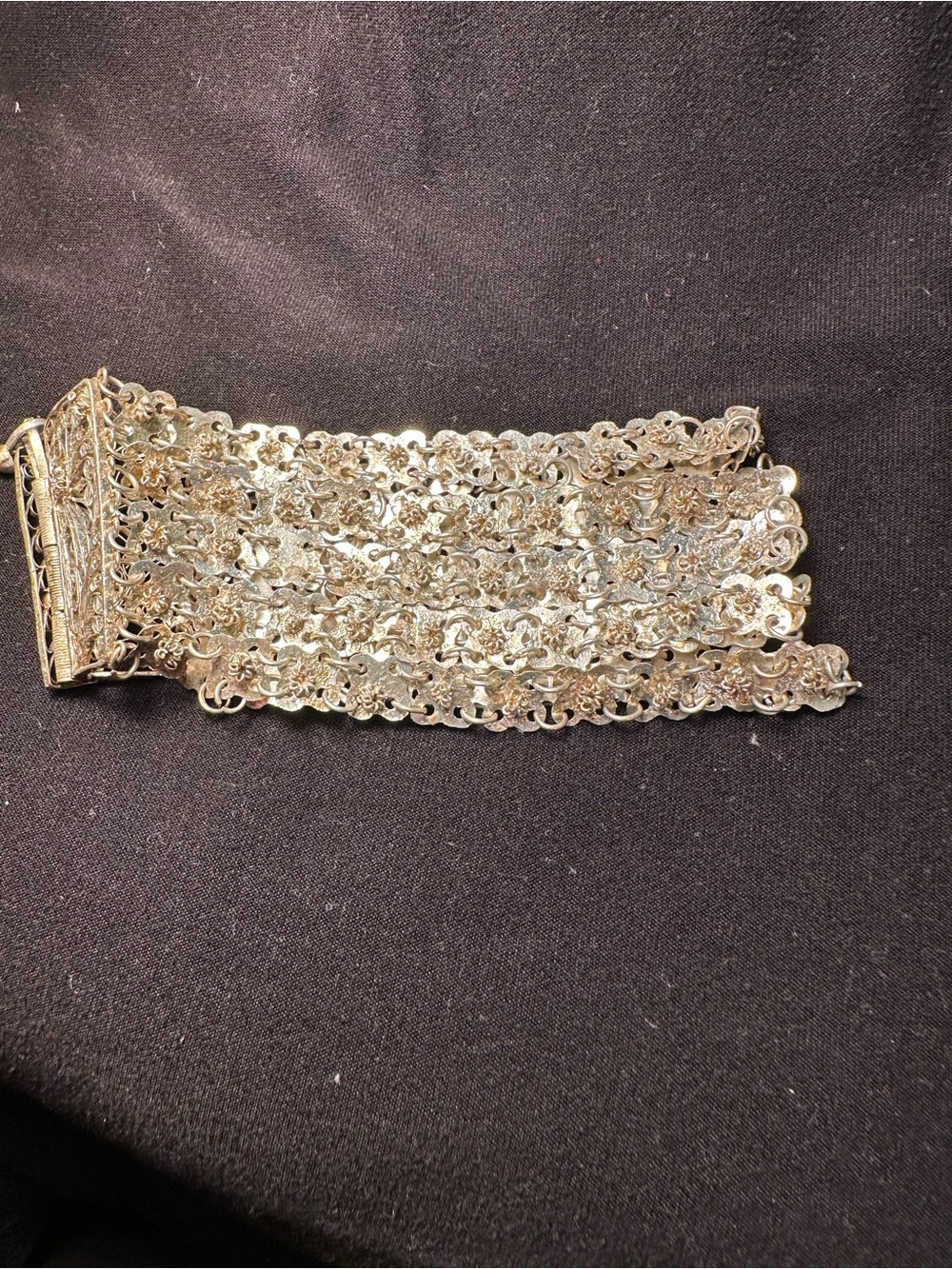 Egyptian Revival Silver Bracelet - Picture 2 of 5